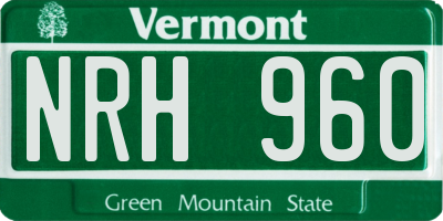VT license plate NRH960