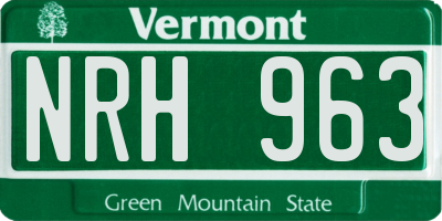 VT license plate NRH963