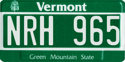 VT license plate NRH965