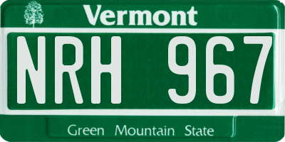 VT license plate NRH967