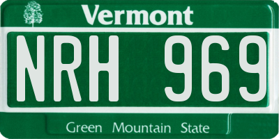 VT license plate NRH969