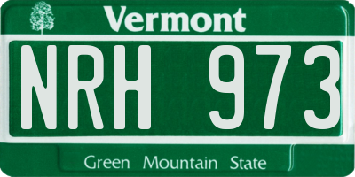 VT license plate NRH973