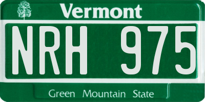 VT license plate NRH975