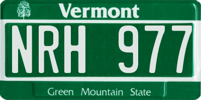 VT license plate NRH977