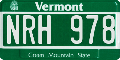 VT license plate NRH978