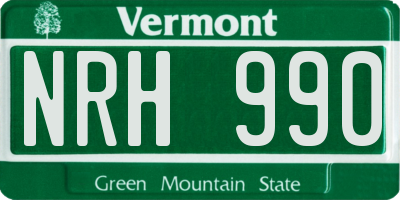 VT license plate NRH990