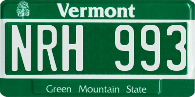 VT license plate NRH993