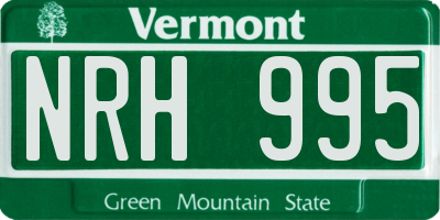 VT license plate NRH995