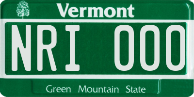VT license plate NRI000