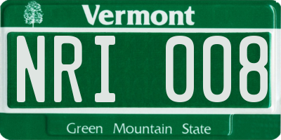 VT license plate NRI008