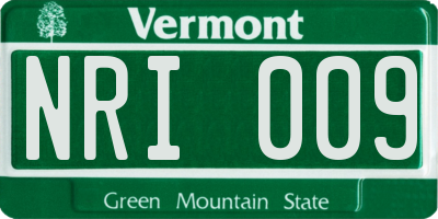 VT license plate NRI009