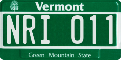 VT license plate NRI011