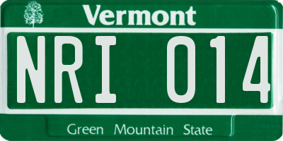 VT license plate NRI014