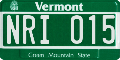 VT license plate NRI015
