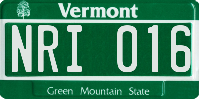 VT license plate NRI016
