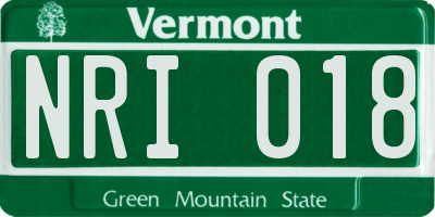 VT license plate NRI018