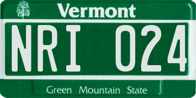 VT license plate NRI024