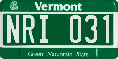 VT license plate NRI031