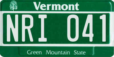 VT license plate NRI041