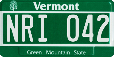 VT license plate NRI042