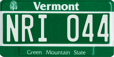 VT license plate NRI044