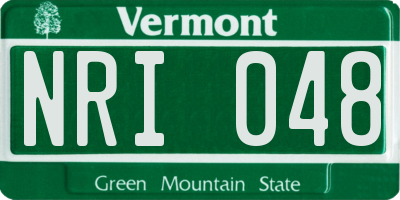 VT license plate NRI048
