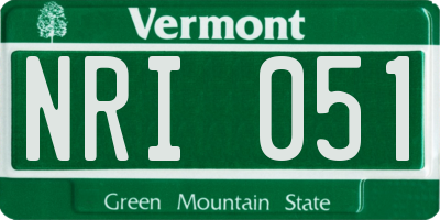 VT license plate NRI051