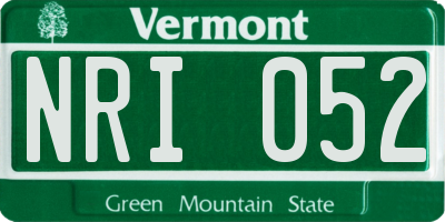 VT license plate NRI052