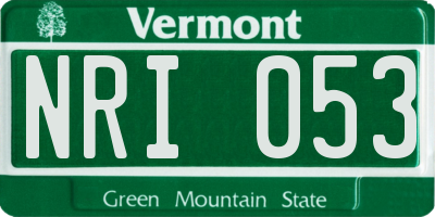 VT license plate NRI053