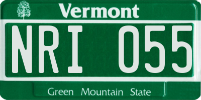 VT license plate NRI055