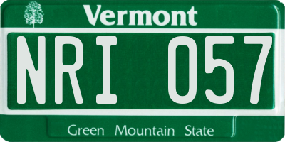 VT license plate NRI057