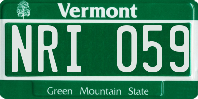 VT license plate NRI059