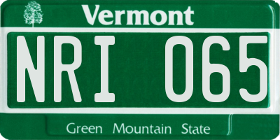 VT license plate NRI065
