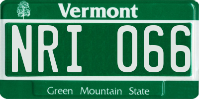 VT license plate NRI066