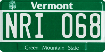 VT license plate NRI068