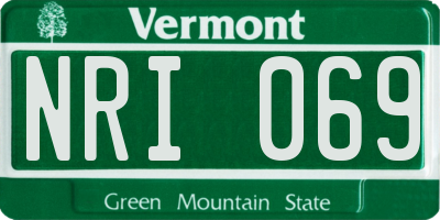 VT license plate NRI069