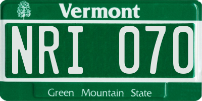 VT license plate NRI070