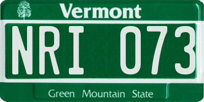 VT license plate NRI073