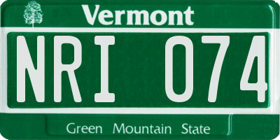 VT license plate NRI074
