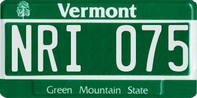 VT license plate NRI075