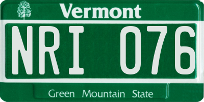 VT license plate NRI076