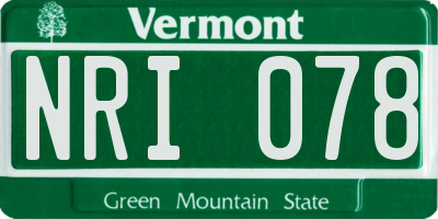 VT license plate NRI078