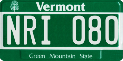 VT license plate NRI080