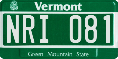 VT license plate NRI081