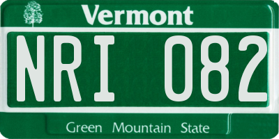 VT license plate NRI082