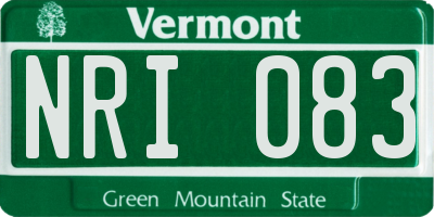 VT license plate NRI083