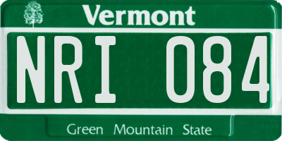 VT license plate NRI084