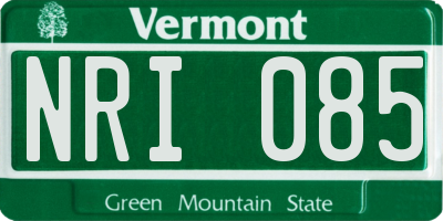 VT license plate NRI085