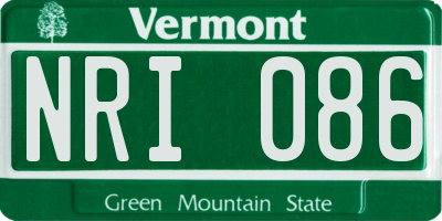 VT license plate NRI086