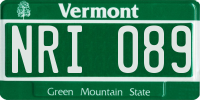 VT license plate NRI089